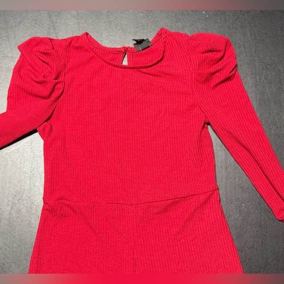 Girls Art Class Red Long Sleeve Jumper With Ruffled Sleeves - Size 6/6X - Picture 4 of 4